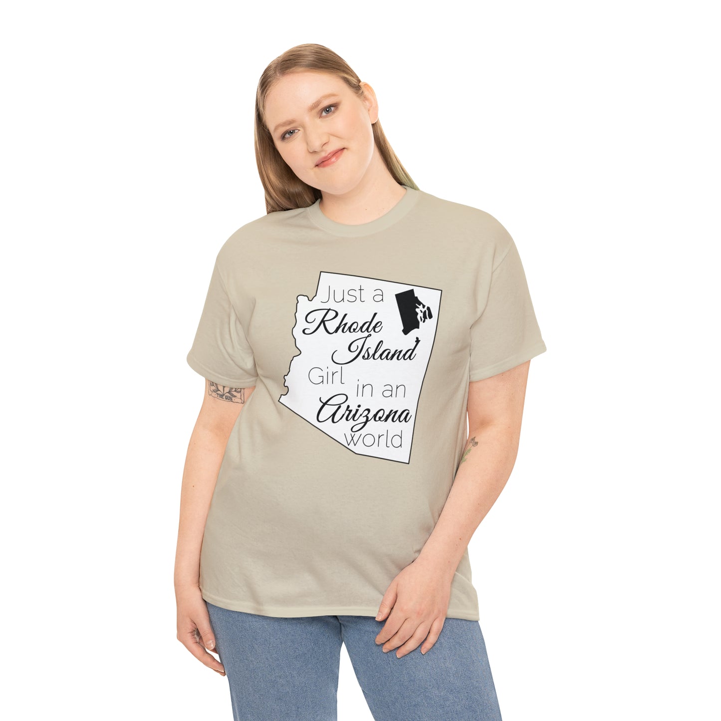 Just a Rhode Island Girl in an Arizona World Unisex Heavy Cotton Tee