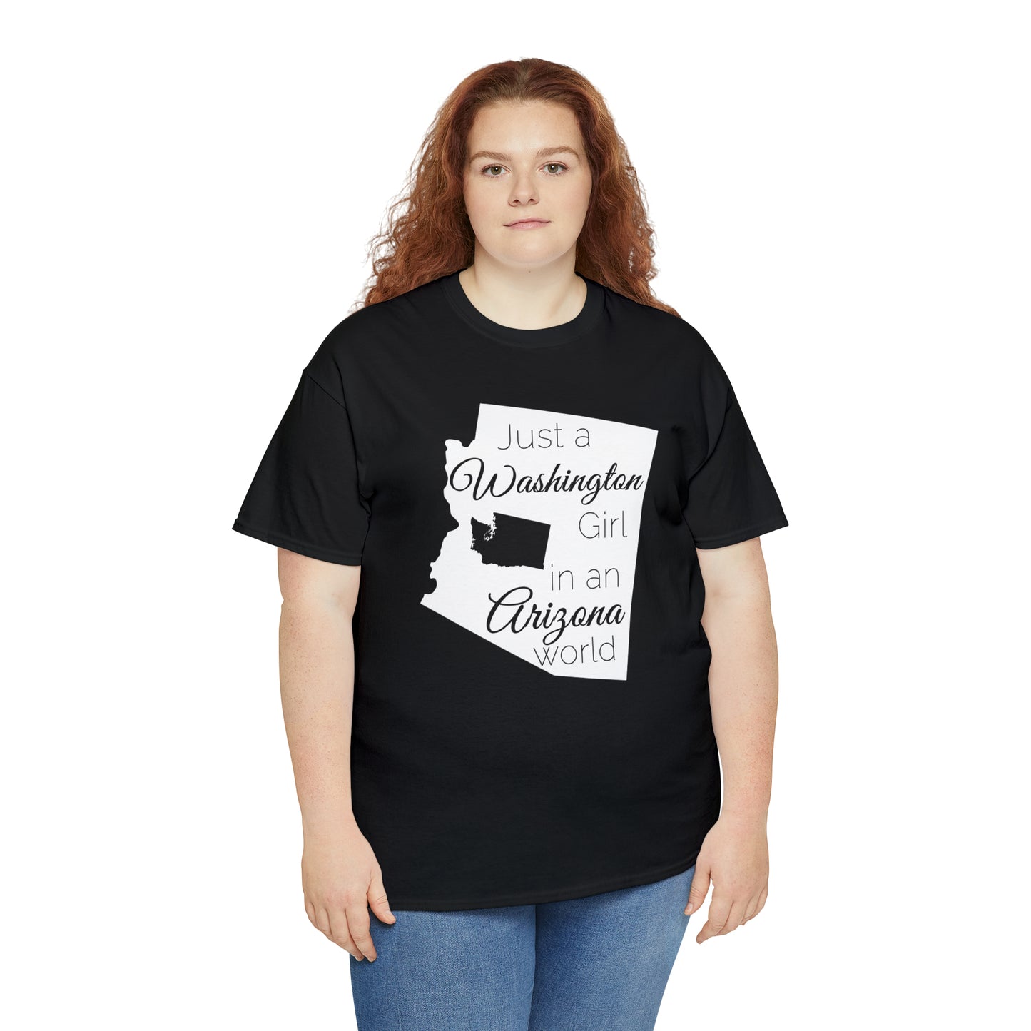Just a Washington Girl in an Arizona World Unisex Heavy Cotton Tee