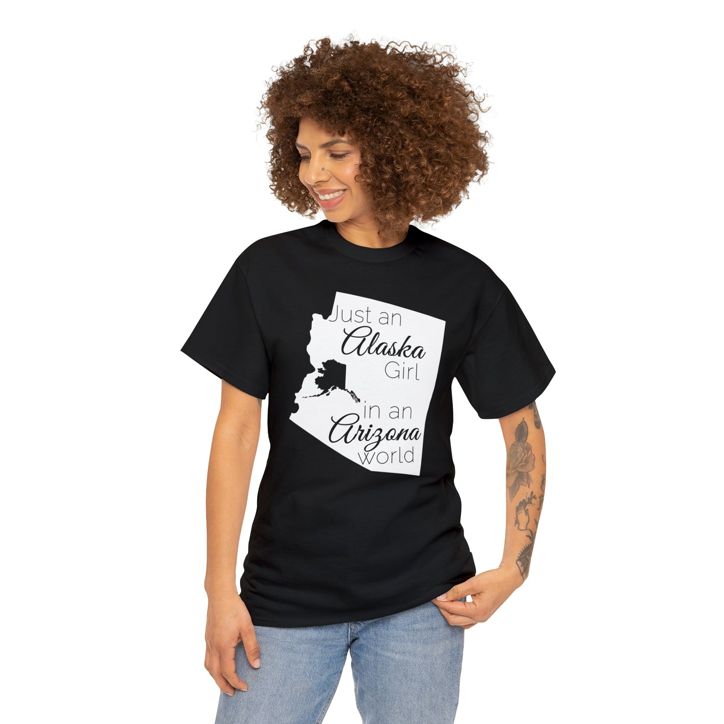 Just an Alaska Girl in an Arizona World Unisex Heavy Cotton Tee