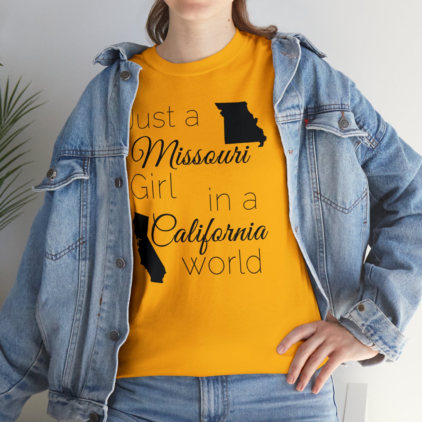 Just a Missouri Girl in a California World Unisex Heavy Cotton Tee