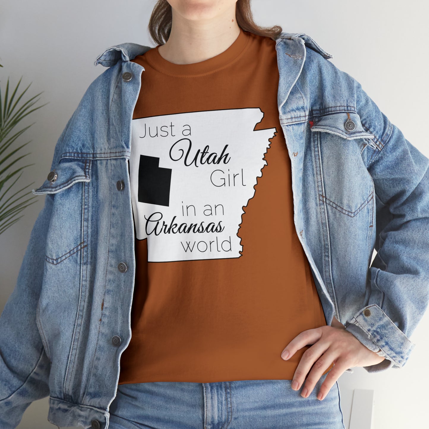 Just a Utah Girl in an Arkansas World Unisex Heavy Cotton Tee