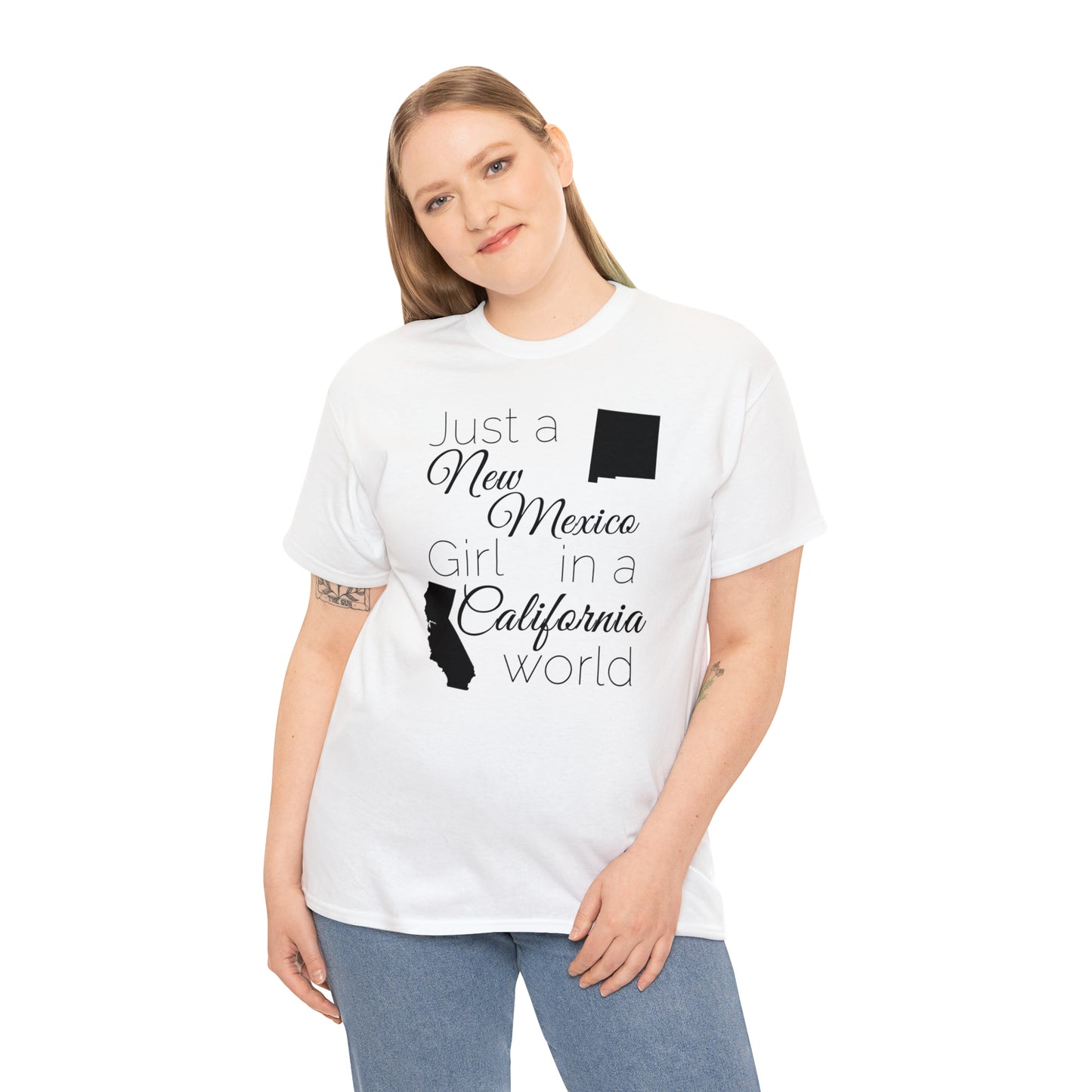 Just a New Mexico Girl in a California World Unisex Heavy Cotton Tee