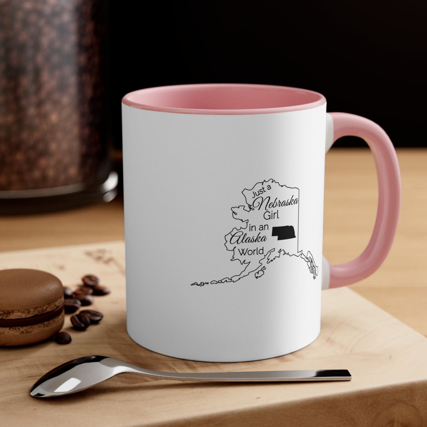 Just a Nebraska Girl in an Alabama World Accent Coffee Mug, 11oz