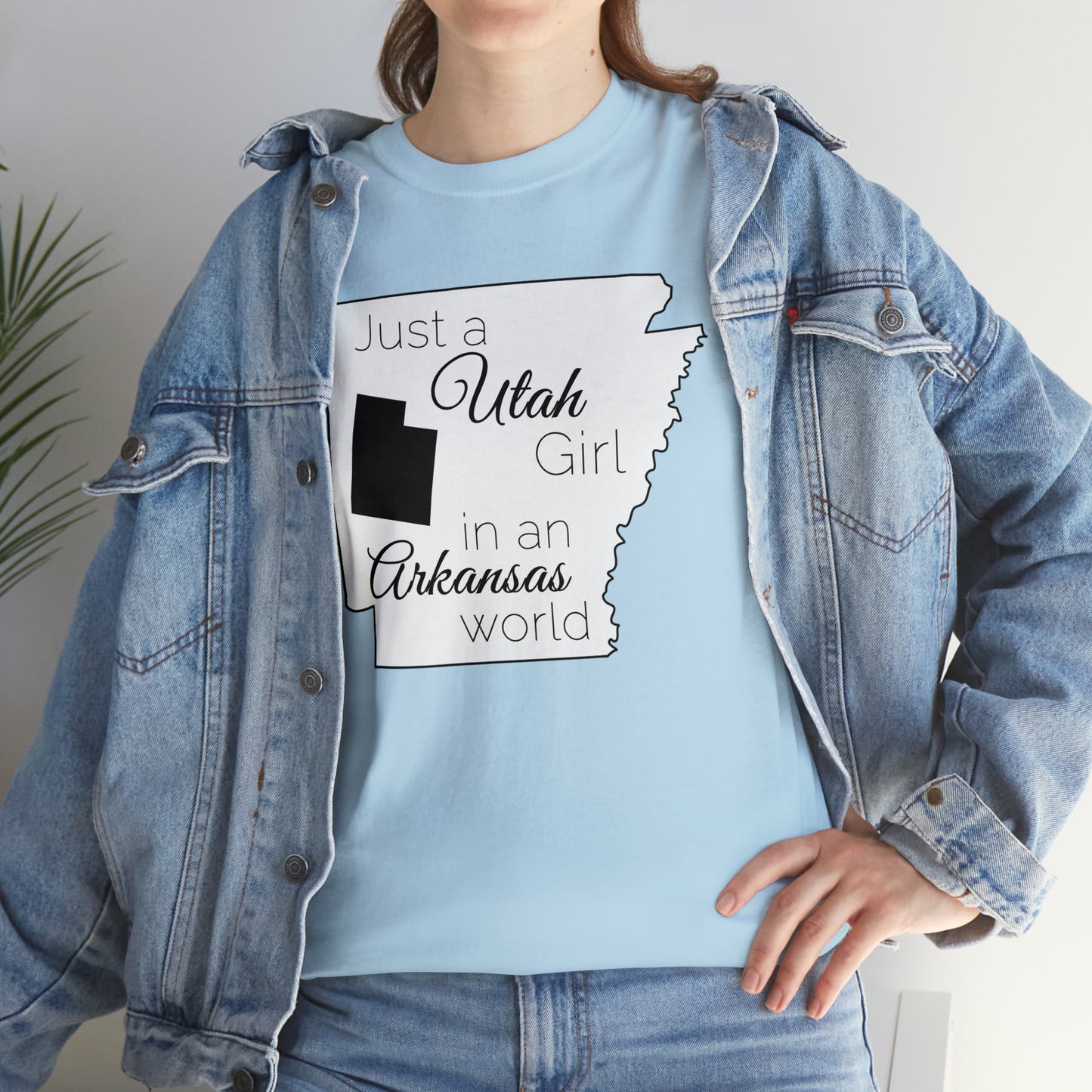 Just a Utah Girl in an Arkansas World Unisex Heavy Cotton Tee