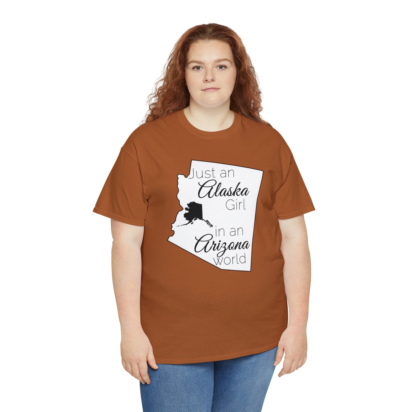 Just an Alaska Girl in an Arizona World Unisex Heavy Cotton Tee