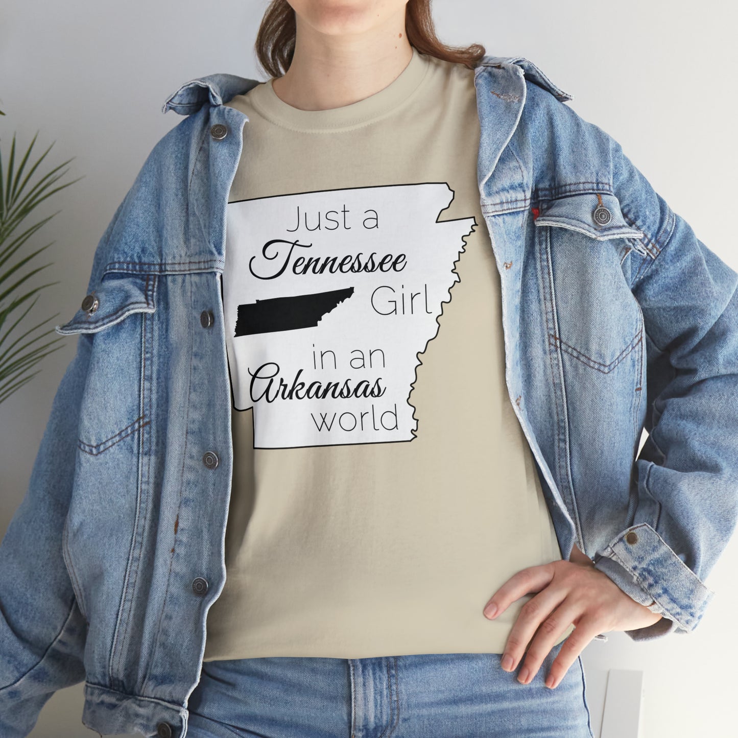 Just a Tennessee Girl in an Arkansas World Unisex Heavy Cotton Tee