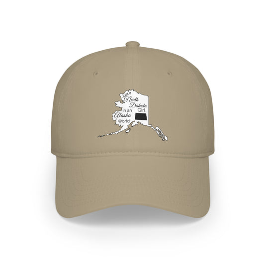 Just a North Dakota Girl in an Alaska World Low Profile Baseball Cap