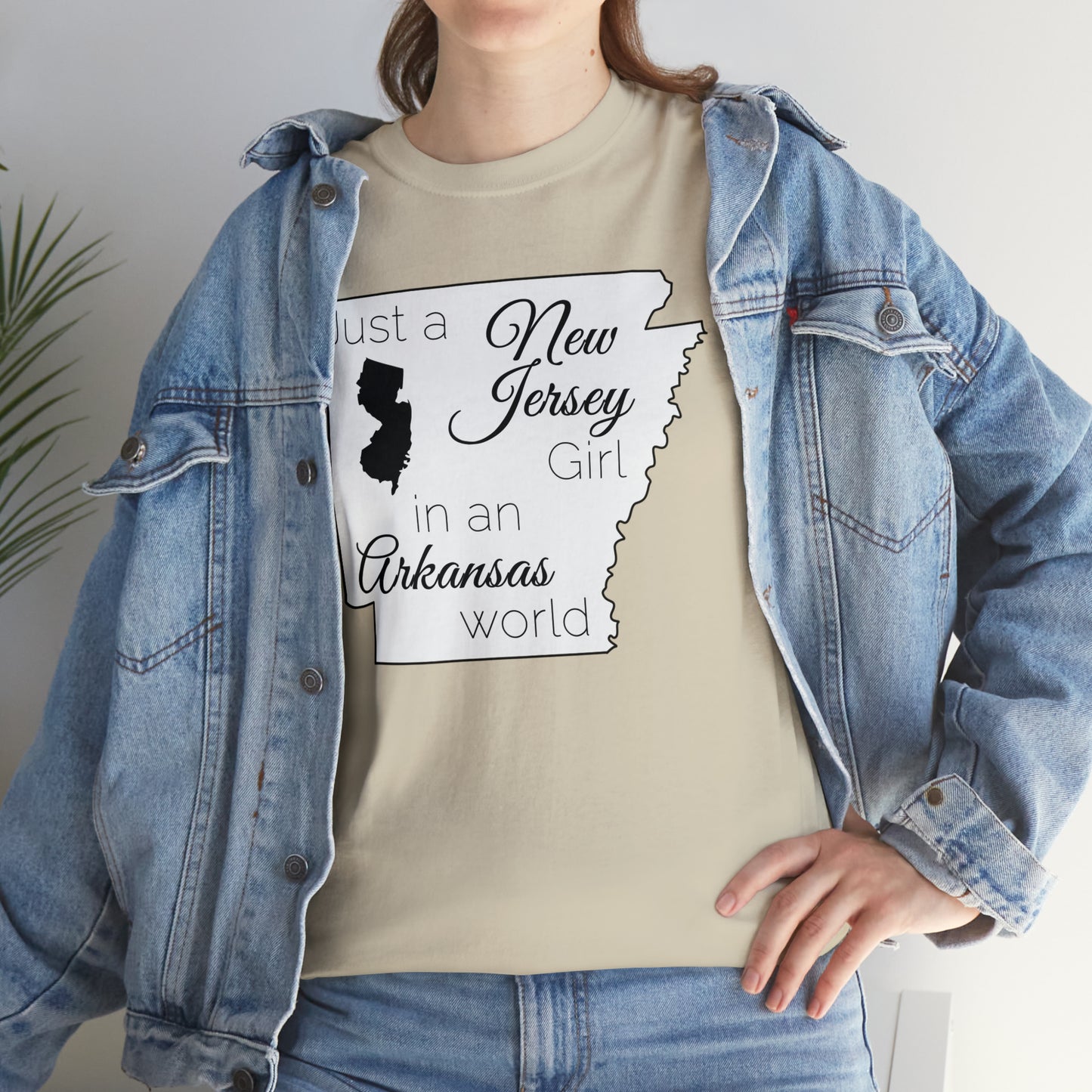 Just a New Jersey Girl in an Arkansas World Unisex Heavy Cotton Tee