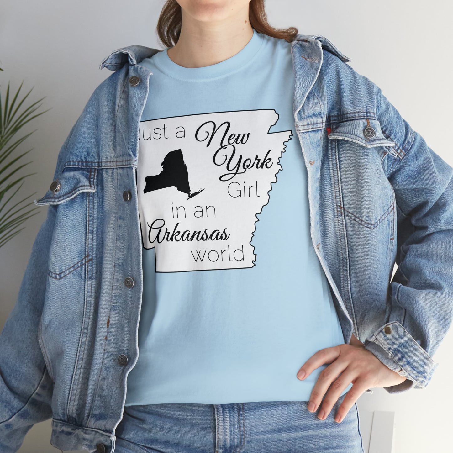 Just a New York Girl in an Arkansas World Unisex Heavy Cotton Tee