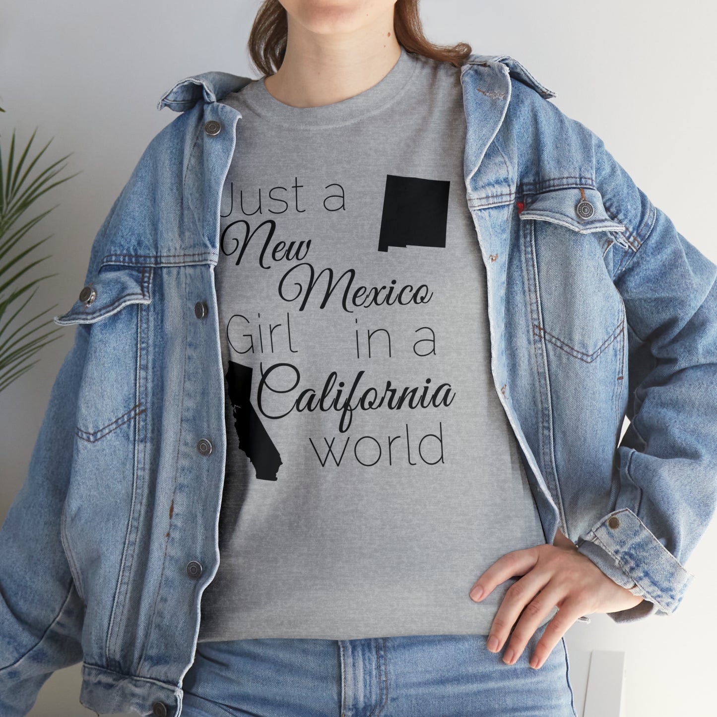 Just a New Mexico Girl in a California World Unisex Heavy Cotton Tee