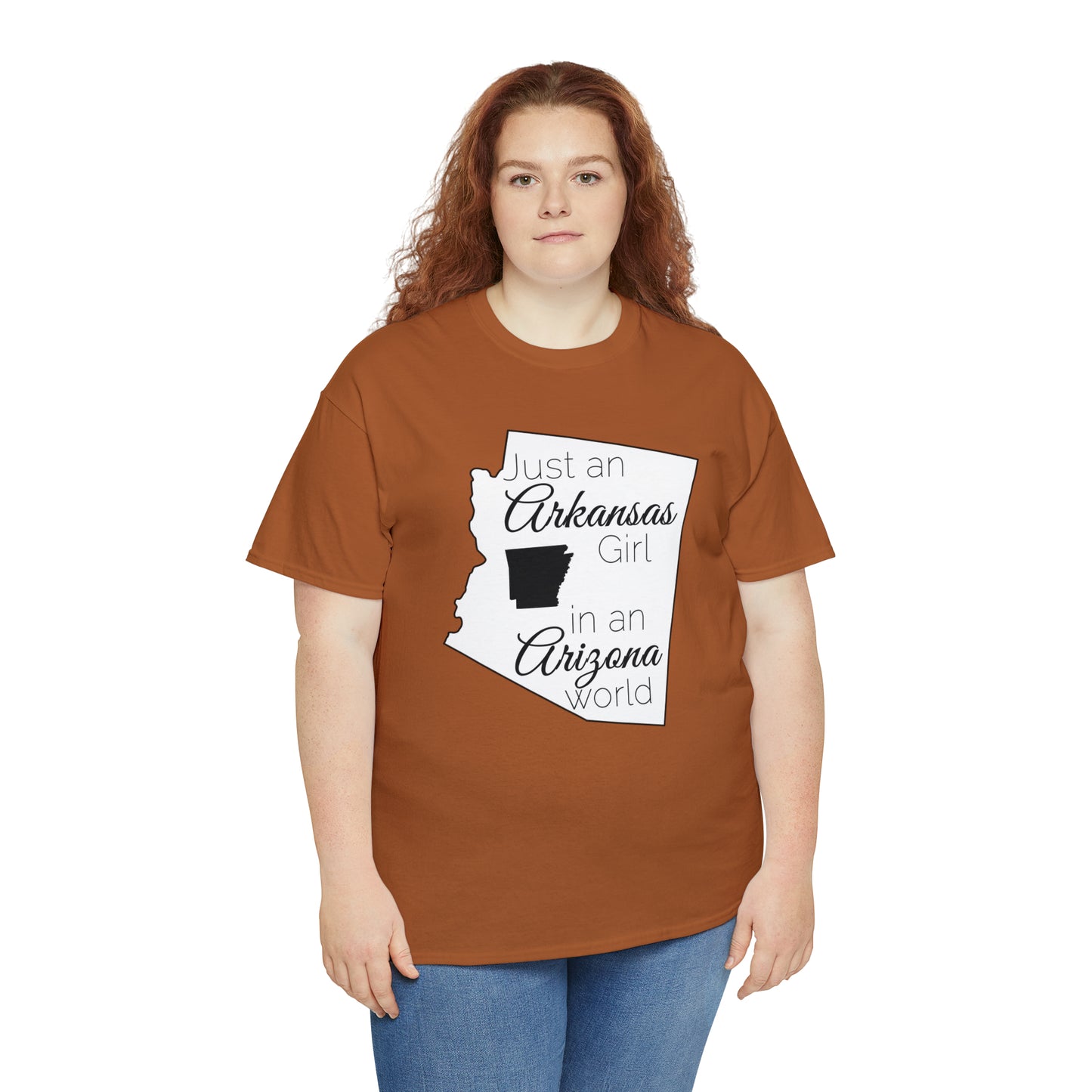 Just an Arkansas Girl in an Arizona World Unisex Heavy Cotton Tee