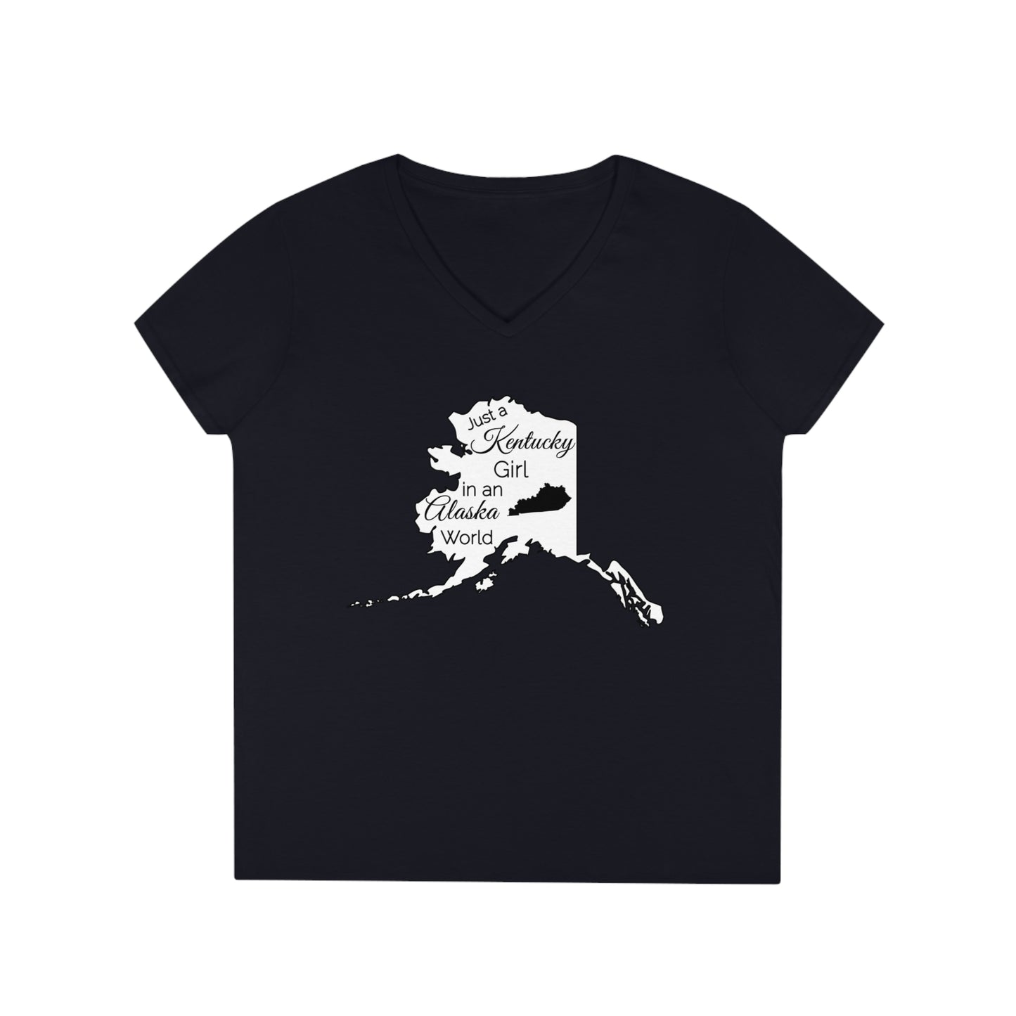 Just a Kentucky Girl in an Alaska World Ladies' V-Neck T-Shirt