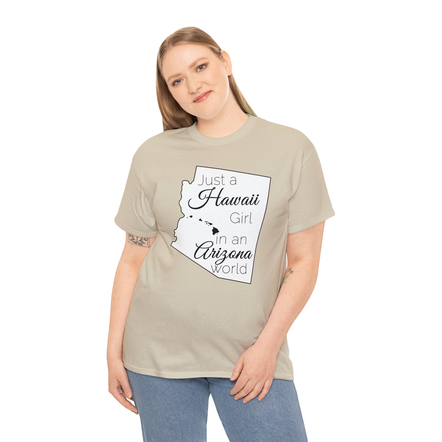 Just a Hawaii Girl in an Arizona World Unisex Heavy Cotton Tee