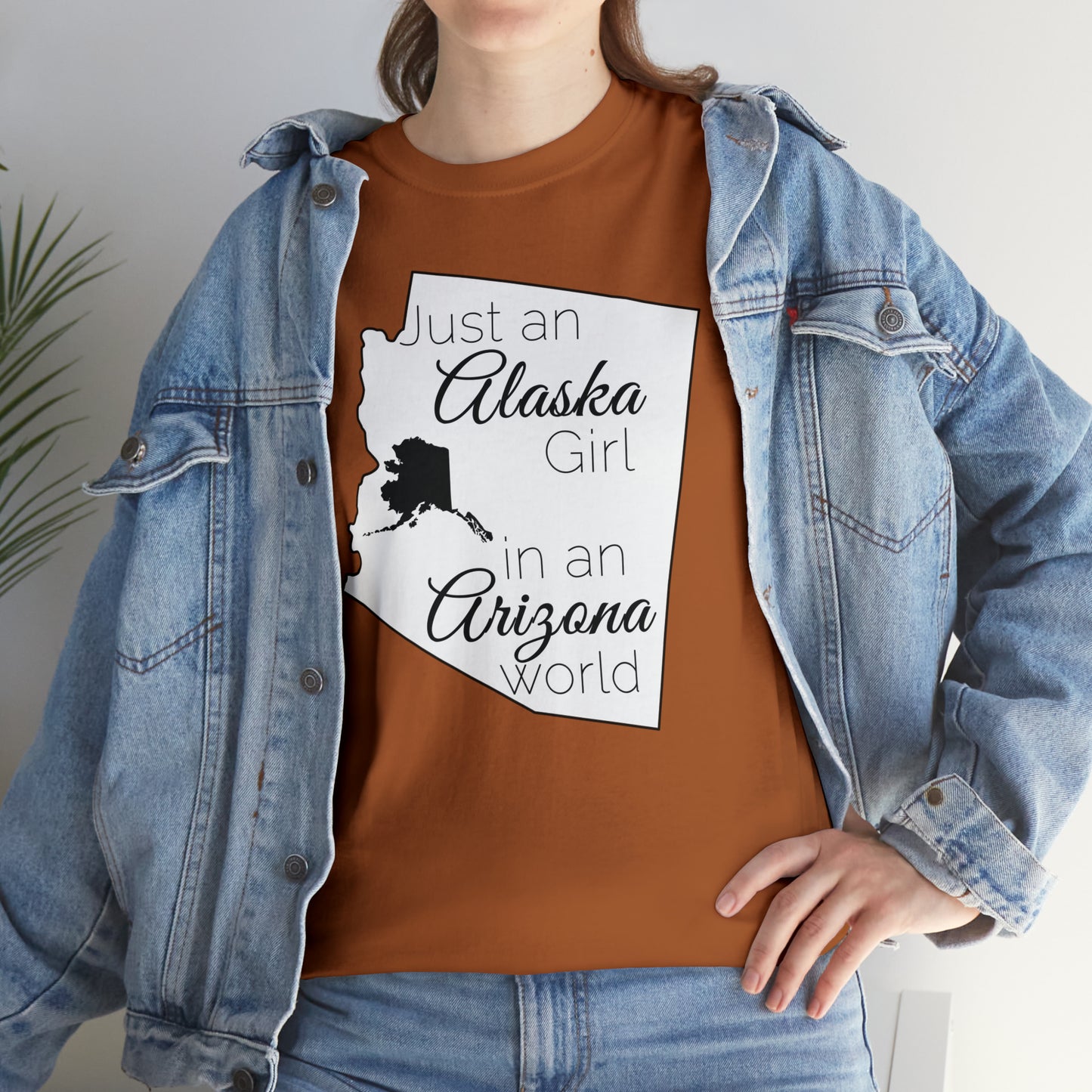 Just an Alaska Girl in an Arizona World Unisex Heavy Cotton Tee