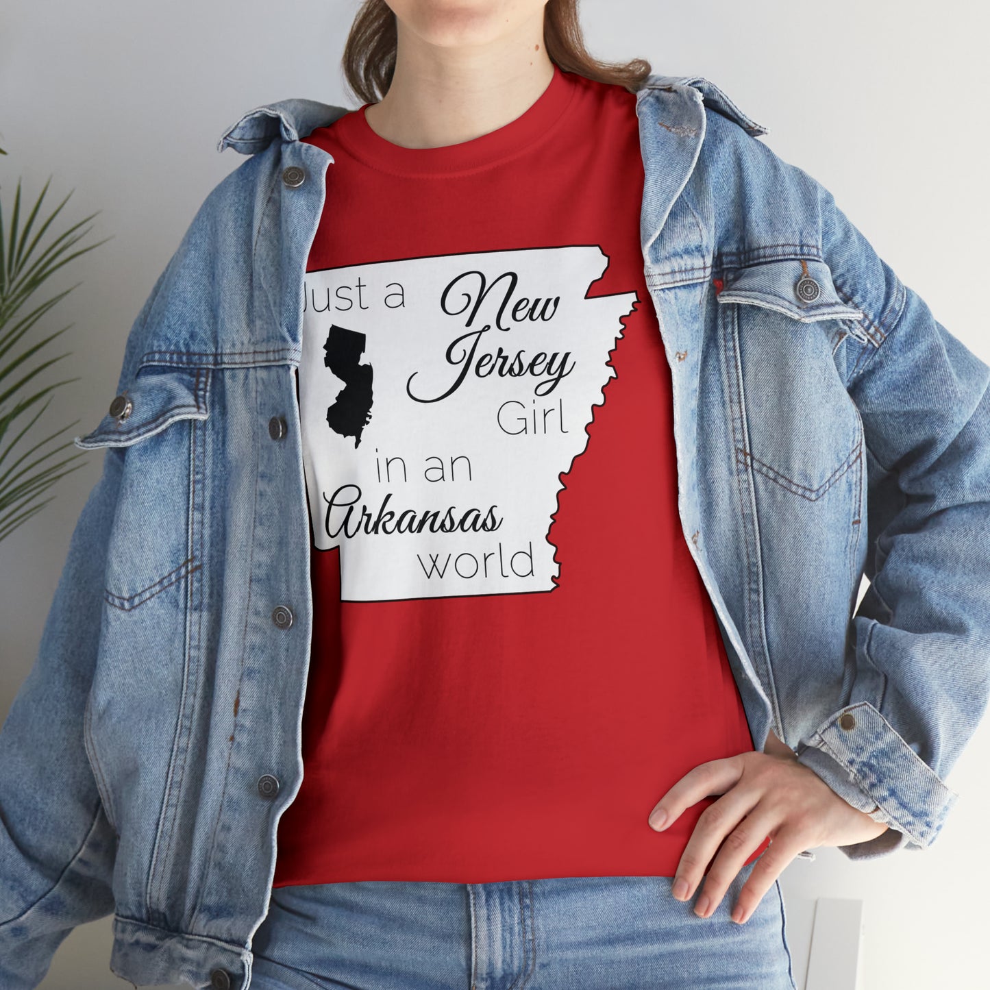 Just a New Jersey Girl in an Arkansas World Unisex Heavy Cotton Tee