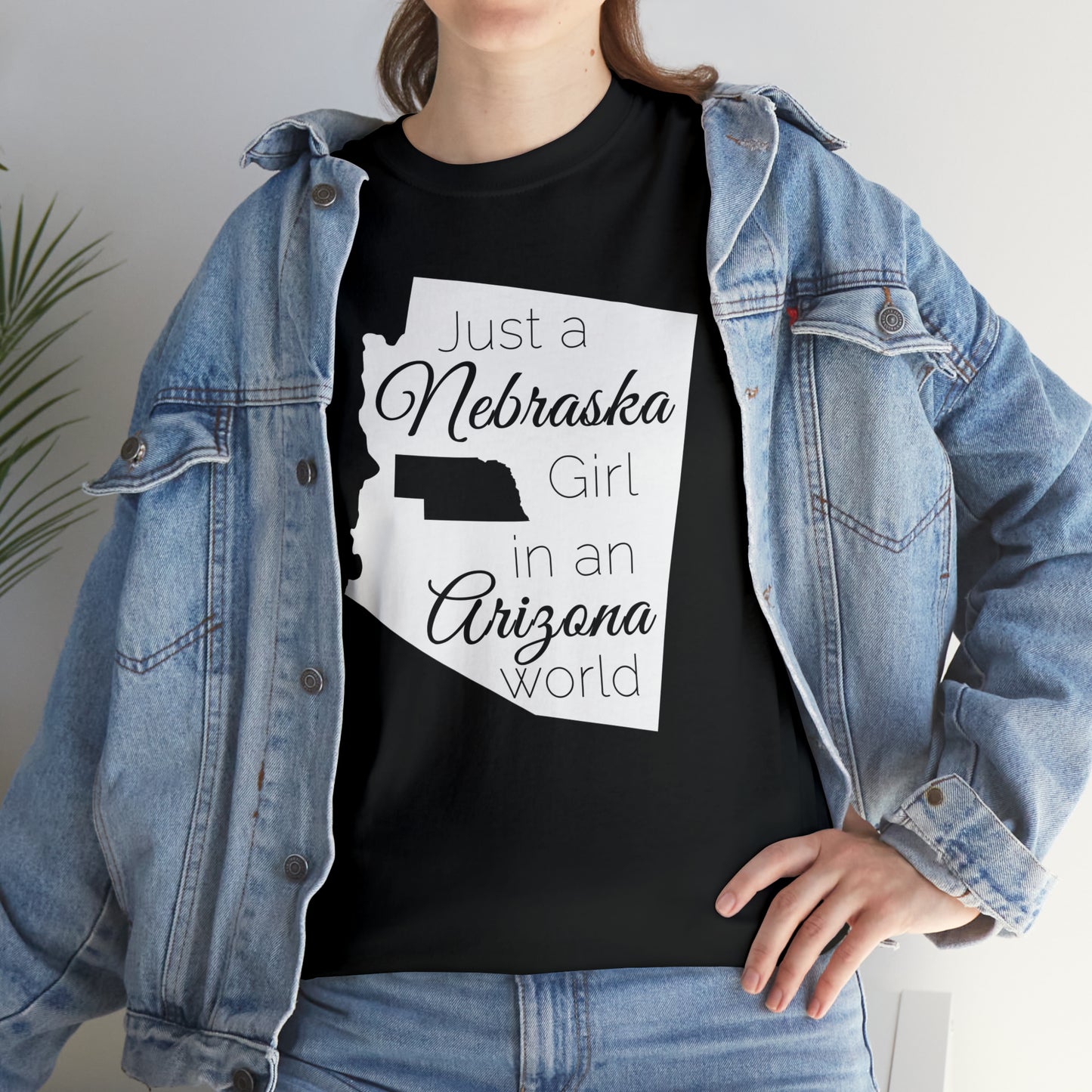 Just a Nebraska Girl in an Arizona World Unisex Heavy Cotton Tee