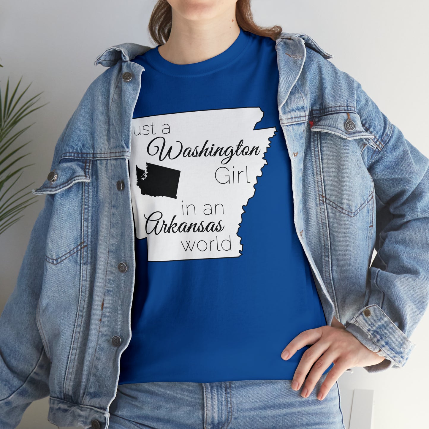 Just a Washington Girl in an Arkansas World Unisex Heavy Cotton Tee