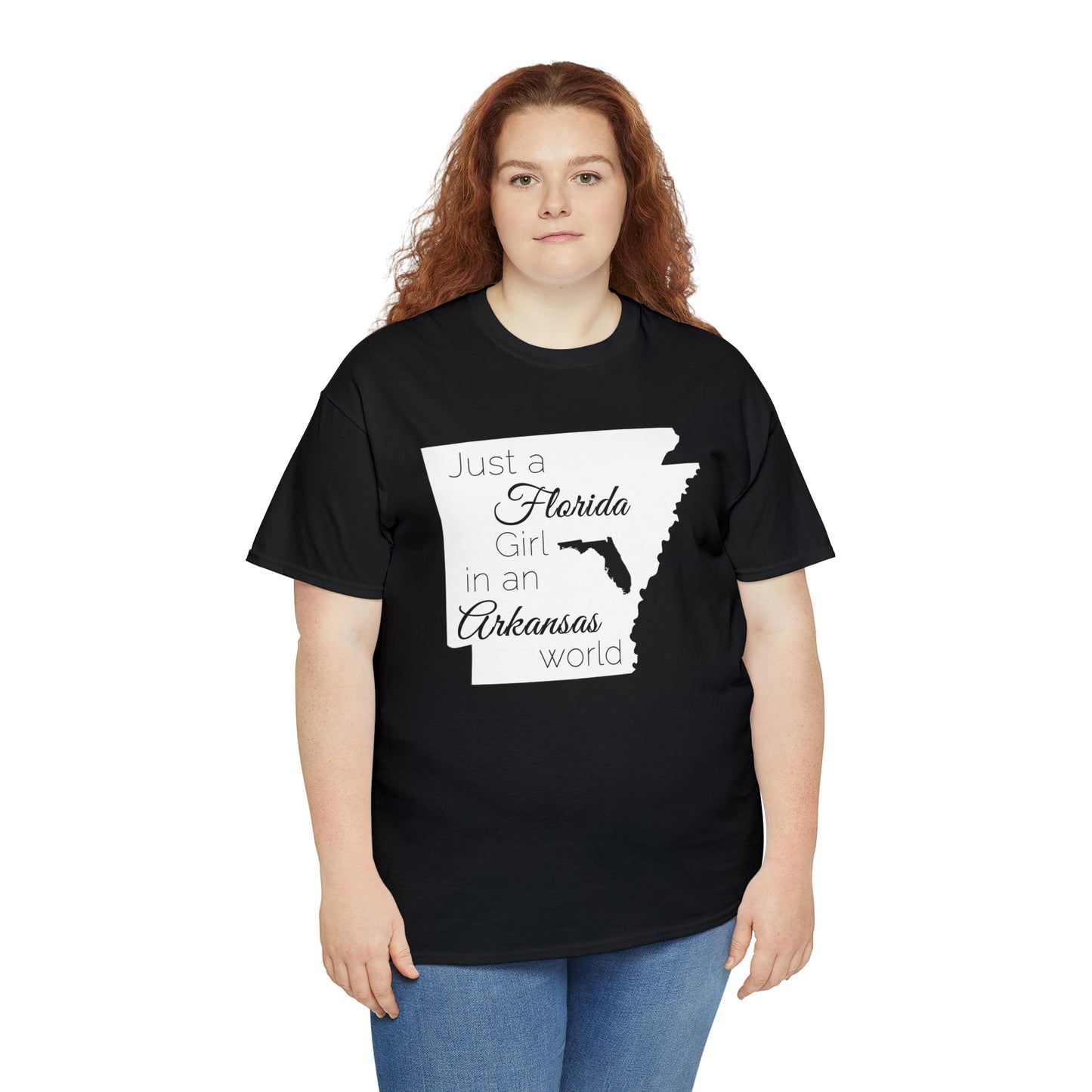 Just a Florida Girl in an Arkansas World Unisex Heavy Cotton Tee