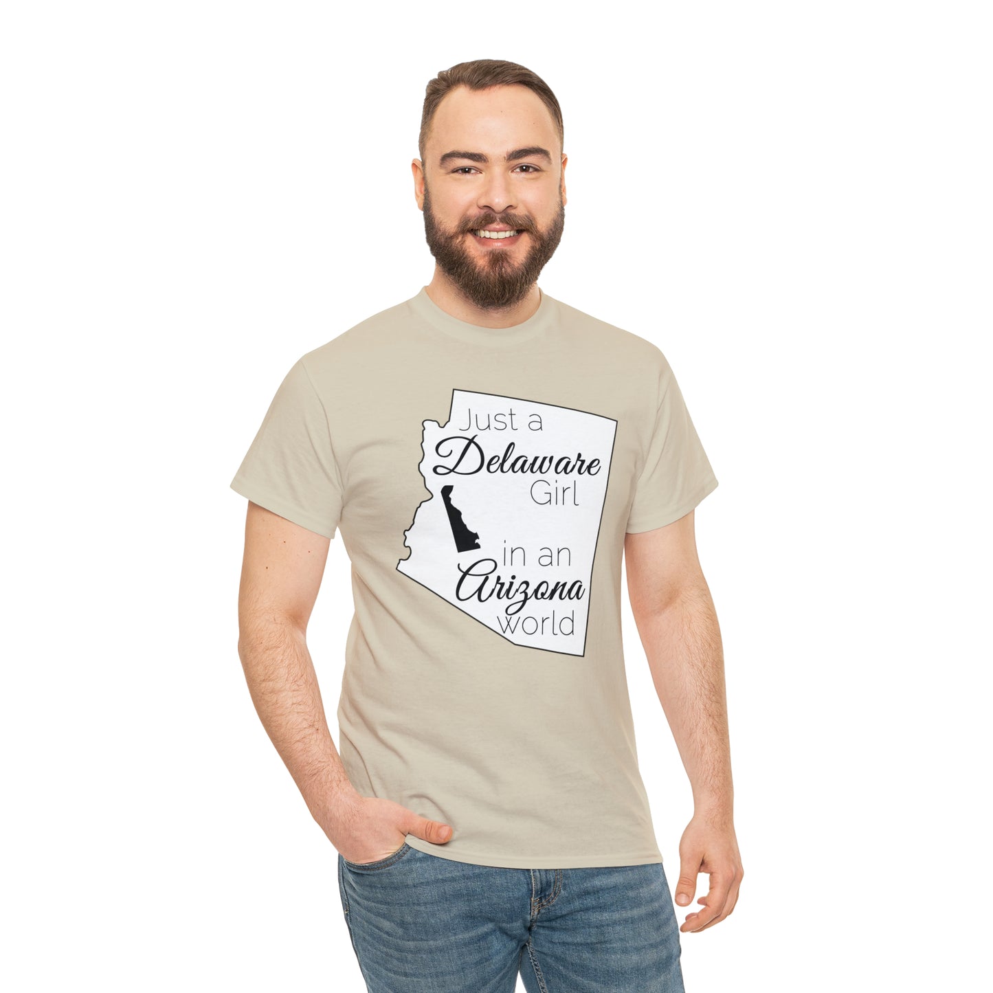Just a Delaware Girl in an Arizona World Unisex Heavy Cotton Tee