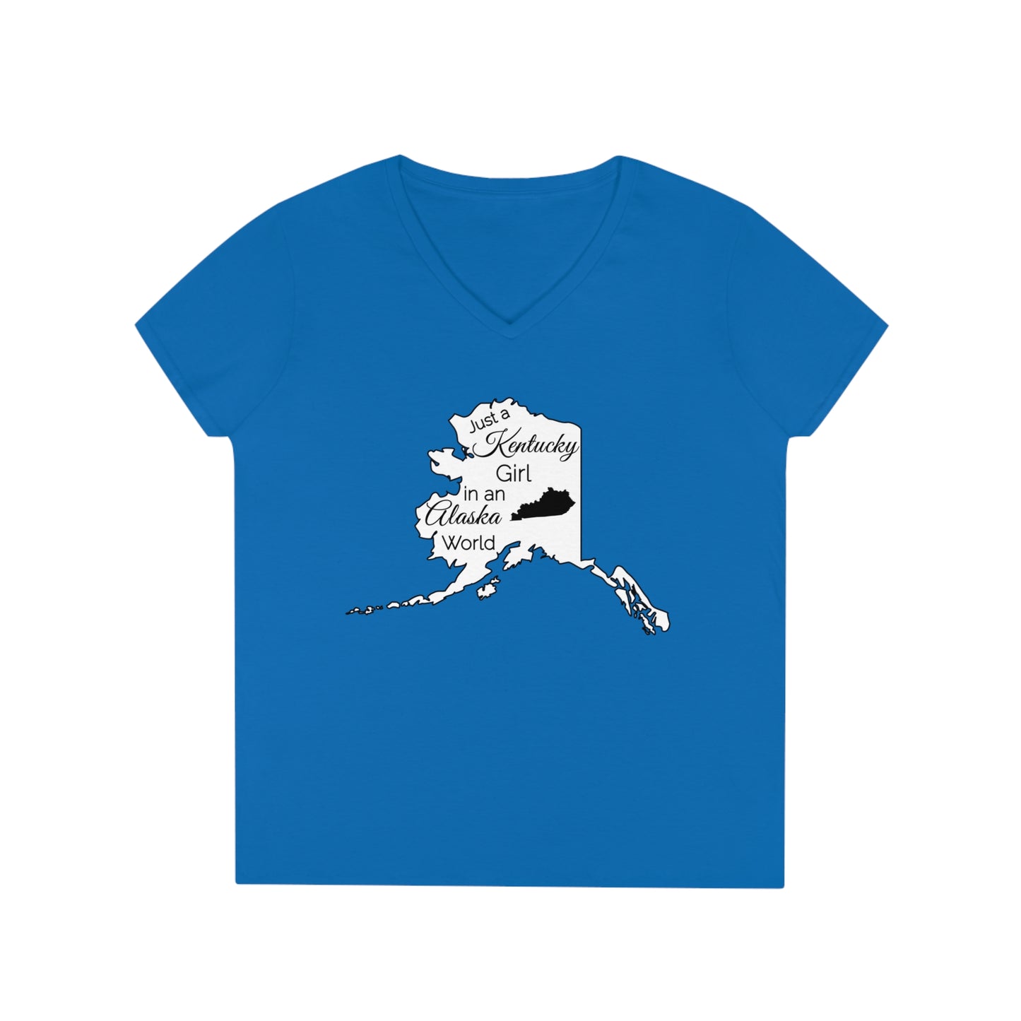 Just a Kentucky Girl in an Alaska World Ladies' V-Neck T-Shirt