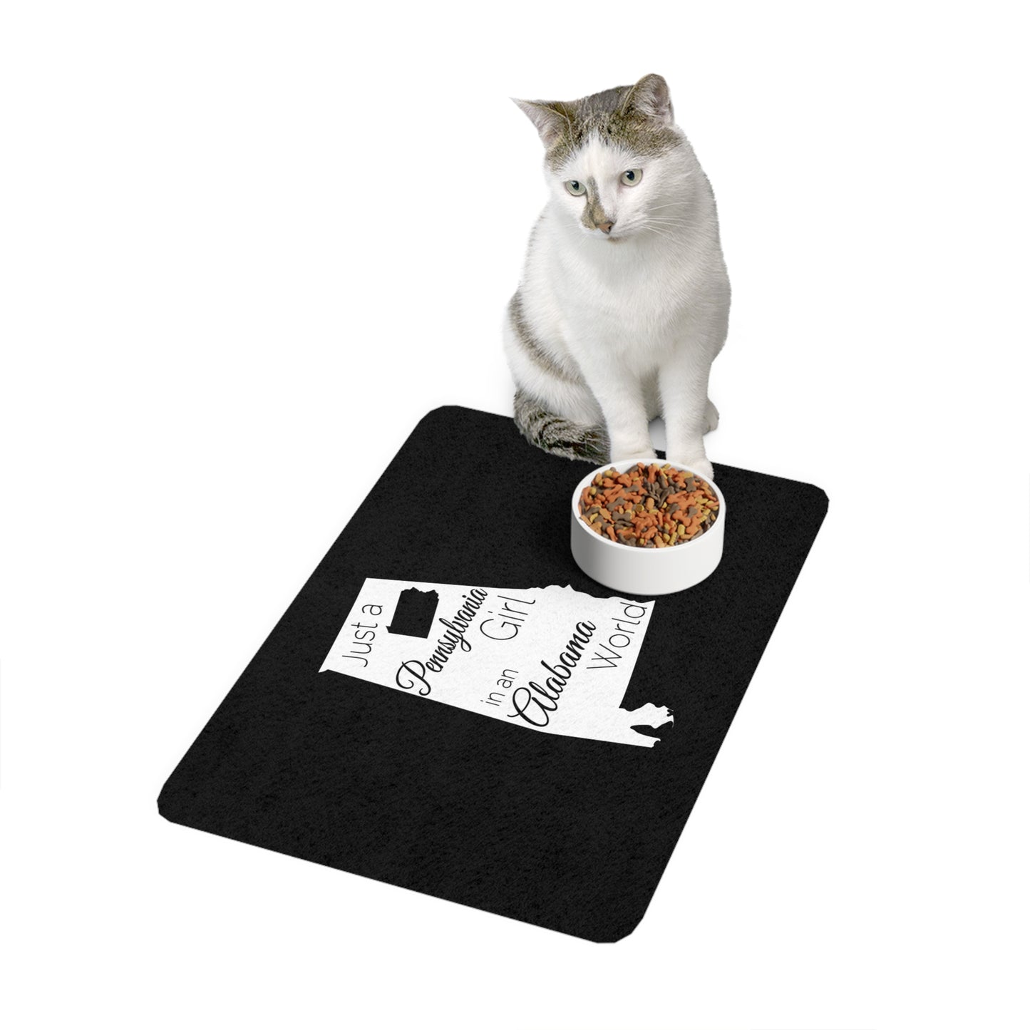 Just a Pennsylvania Girl in an Alabama World Pet Food Mat (12x18)