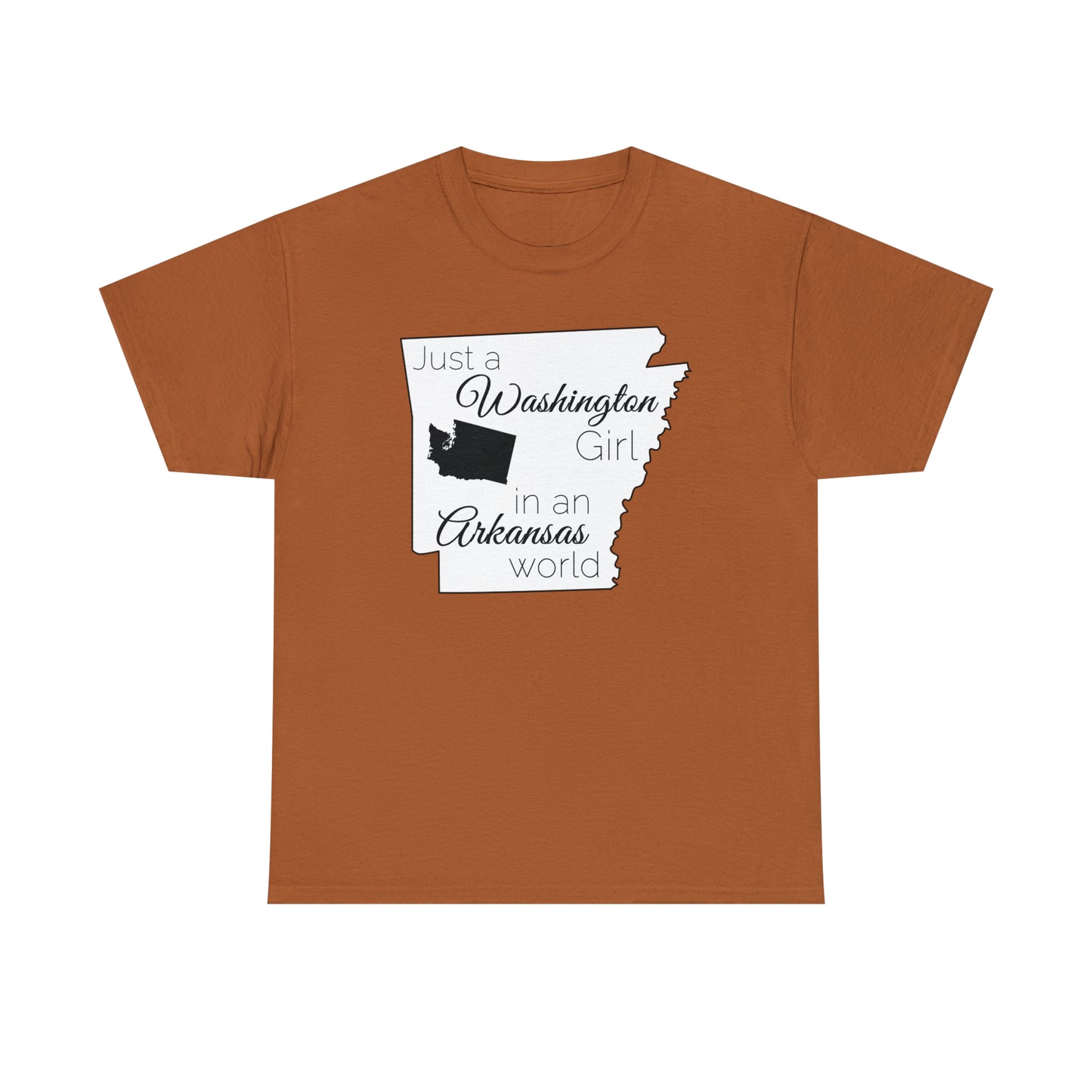 Just a Washington Girl in an Arkansas World Unisex Heavy Cotton Tee