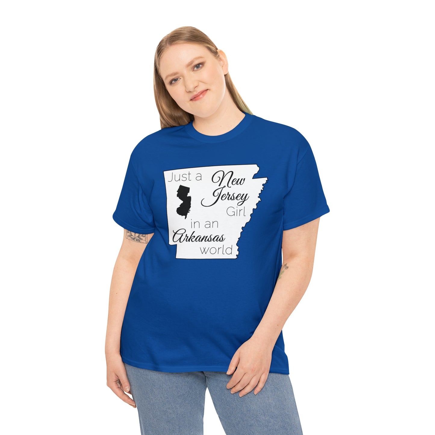 Just a New Jersey Girl in an Arkansas World Unisex Heavy Cotton Tee