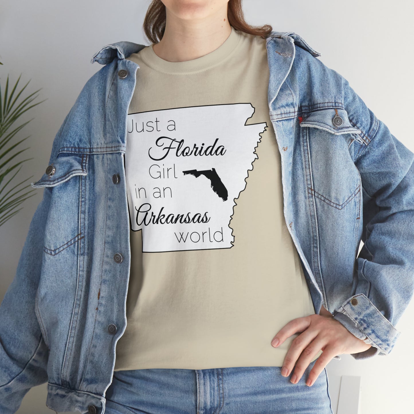 Just a Florida Girl in an Arkansas World Unisex Heavy Cotton Tee