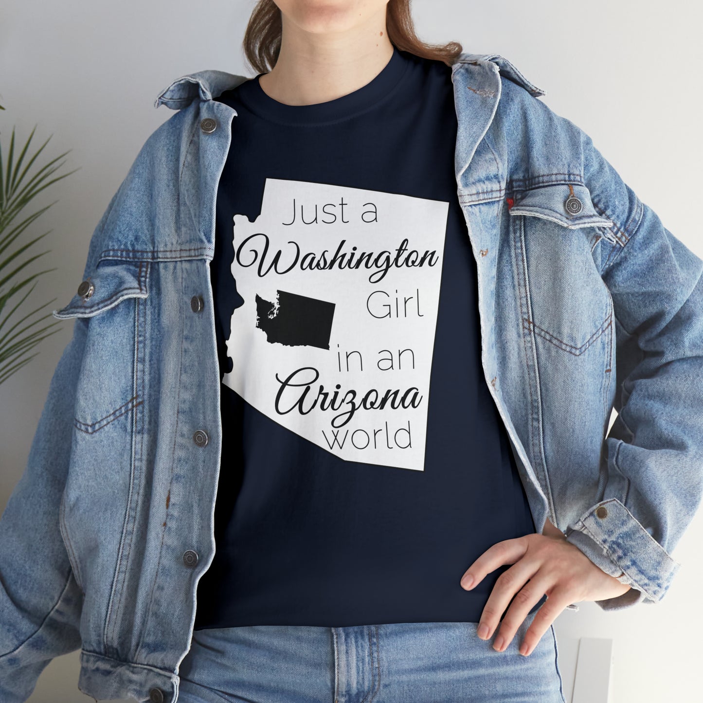 Just a Washington Girl in an Arizona World Unisex Heavy Cotton Tee