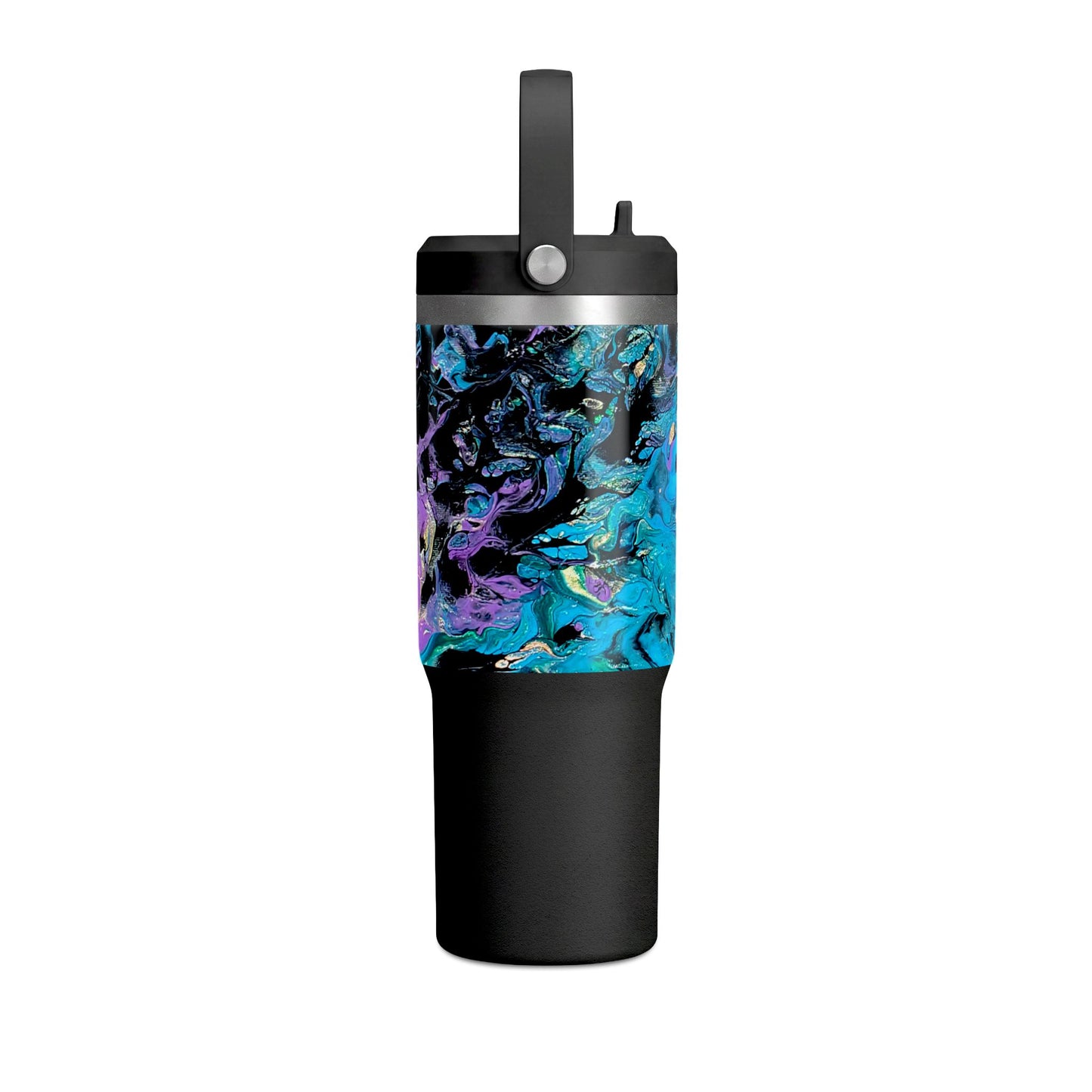32oz Nomad Tumbler — Blue Purple Marble Travel Cup