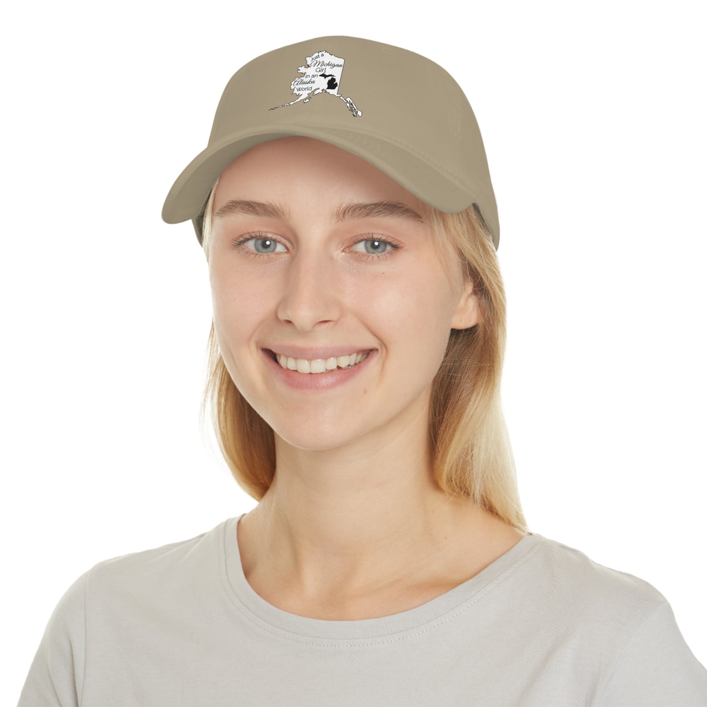 Just a Michigan Girl in an Alaska World Low Profile Baseball Cap