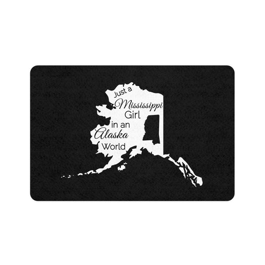 Just a Mississippi Girl in an Alaska World Pet Food Mat (12x18)