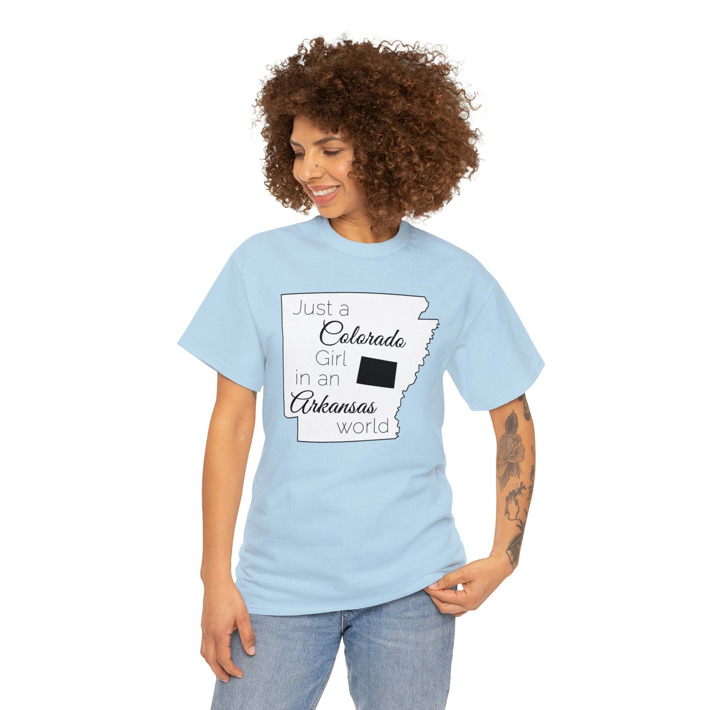 Just a Colorado Girl in an Arkansas World Unisex Heavy Cotton Tee