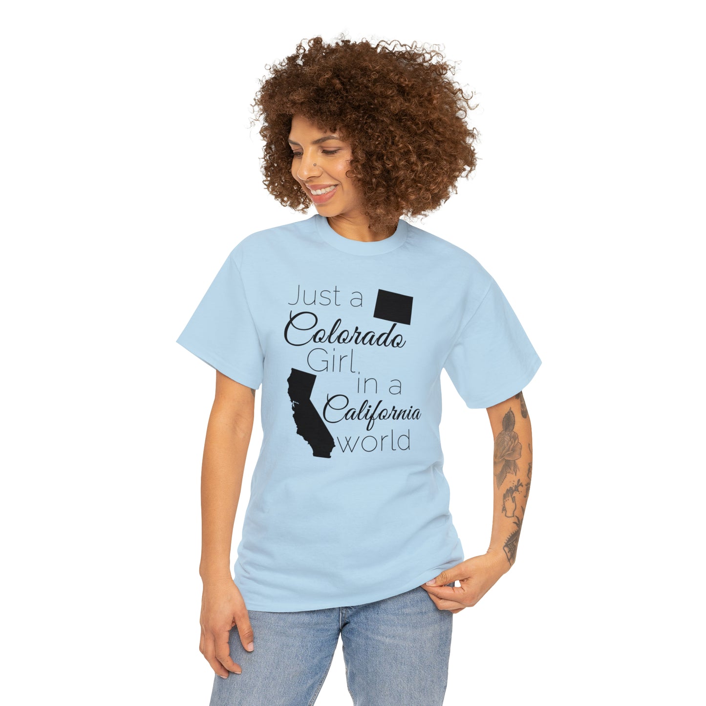 Just a Colorado Girl in a California World Unisex Heavy Cotton Tee