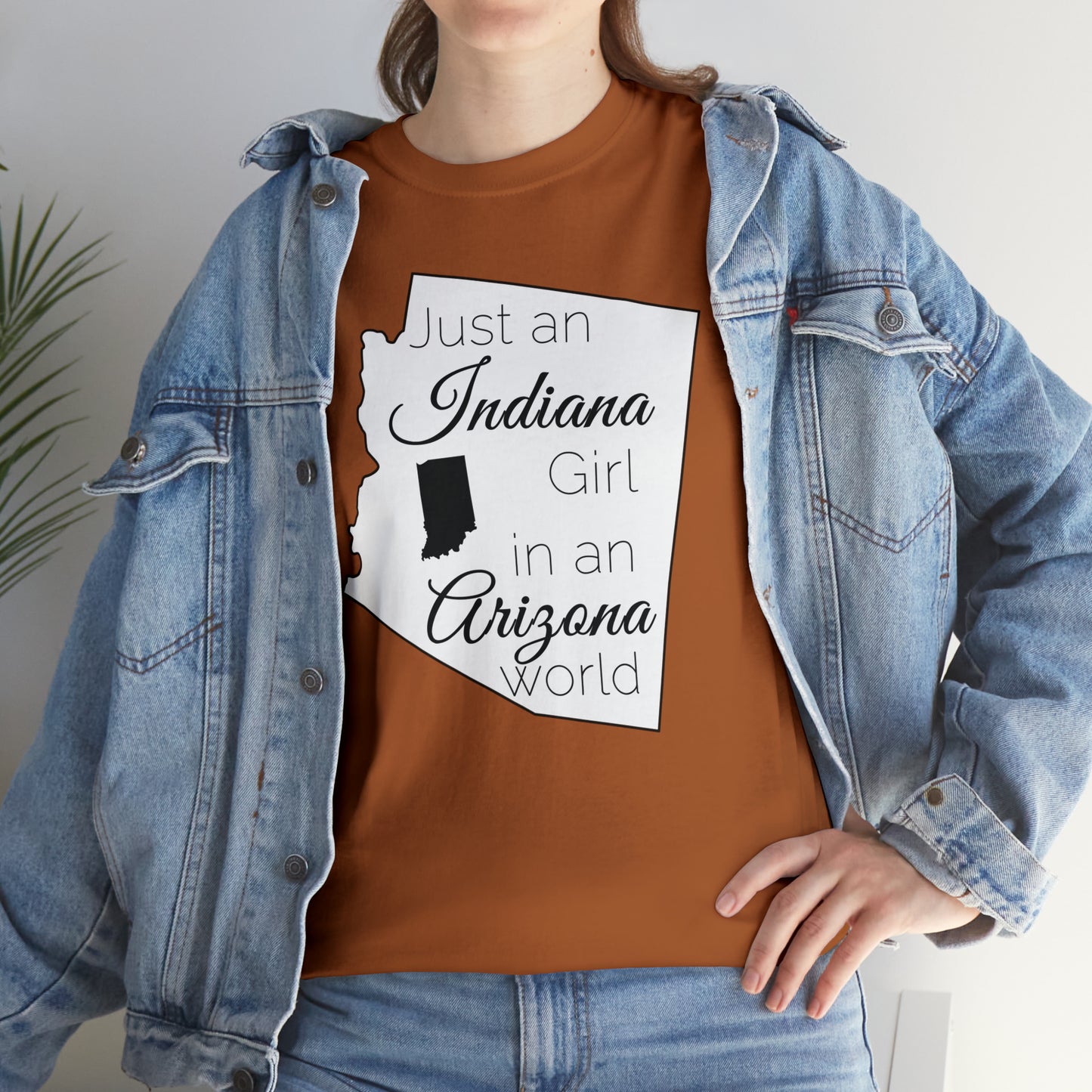 Just an Indiana Girl in an Arizona World Unisex Heavy Cotton Tee