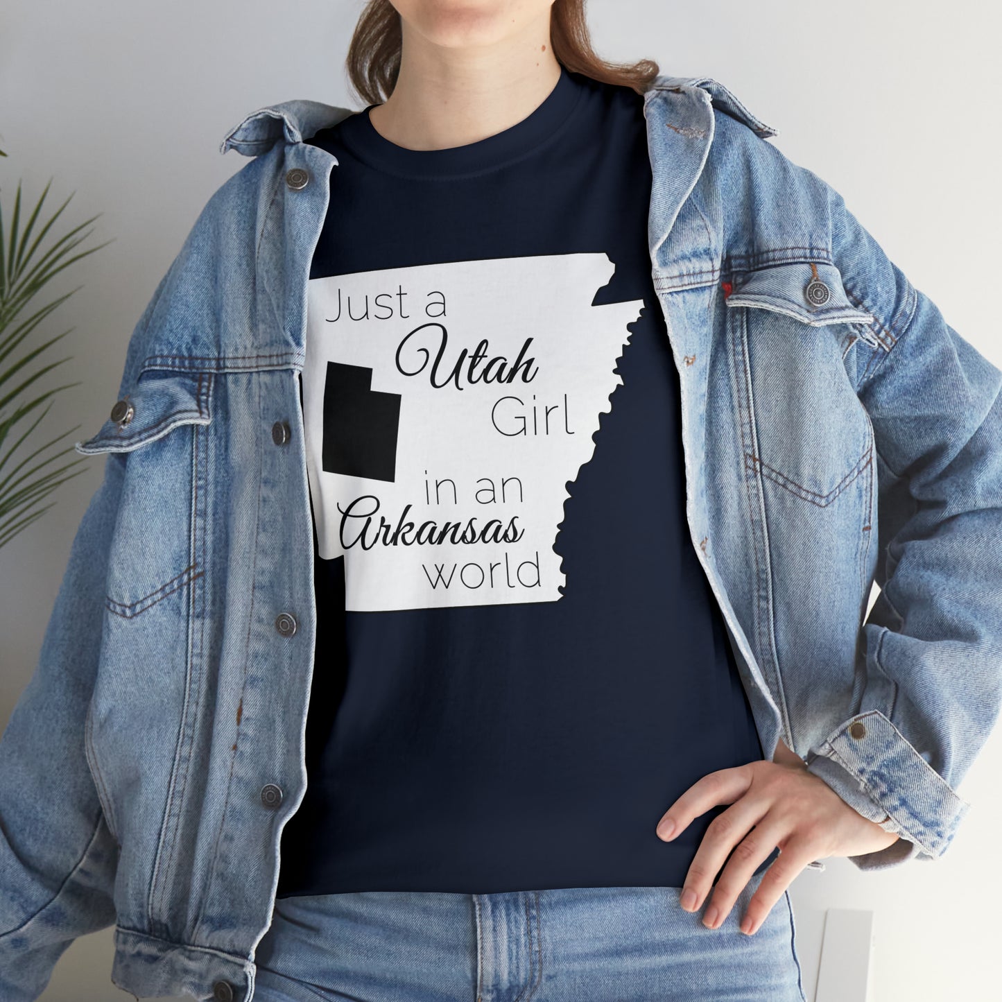 Just a Utah Girl in an Arkansas World Unisex Heavy Cotton Tee