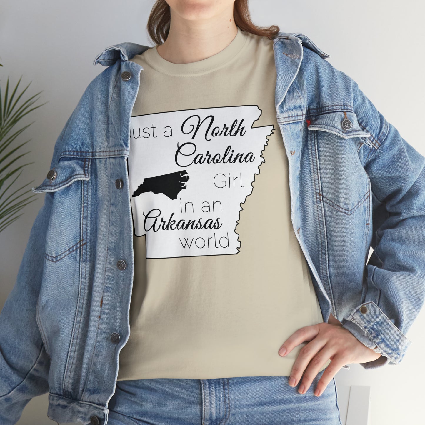 Just a North Carolina Girl in an Arkansas World Unisex Heavy Cotton Tee