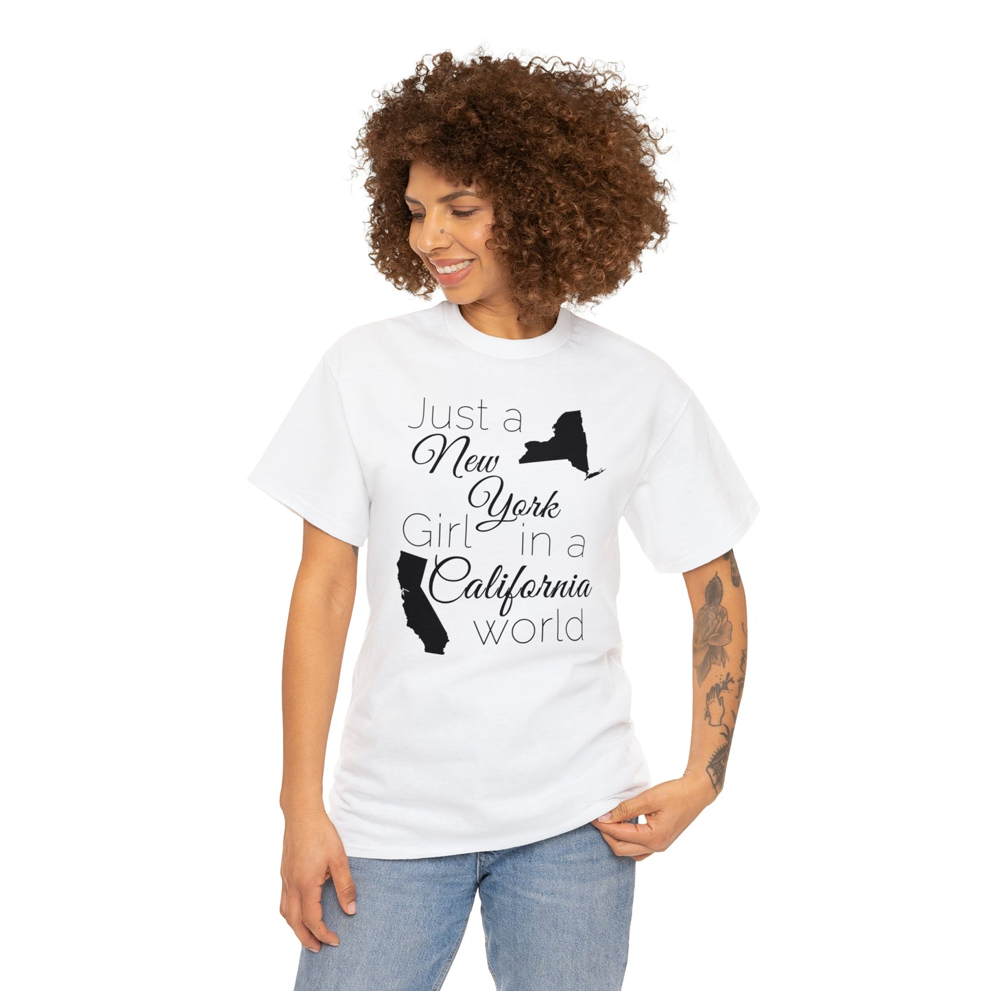 Just a New York Girl in a California World Unisex Heavy Cotton Tee