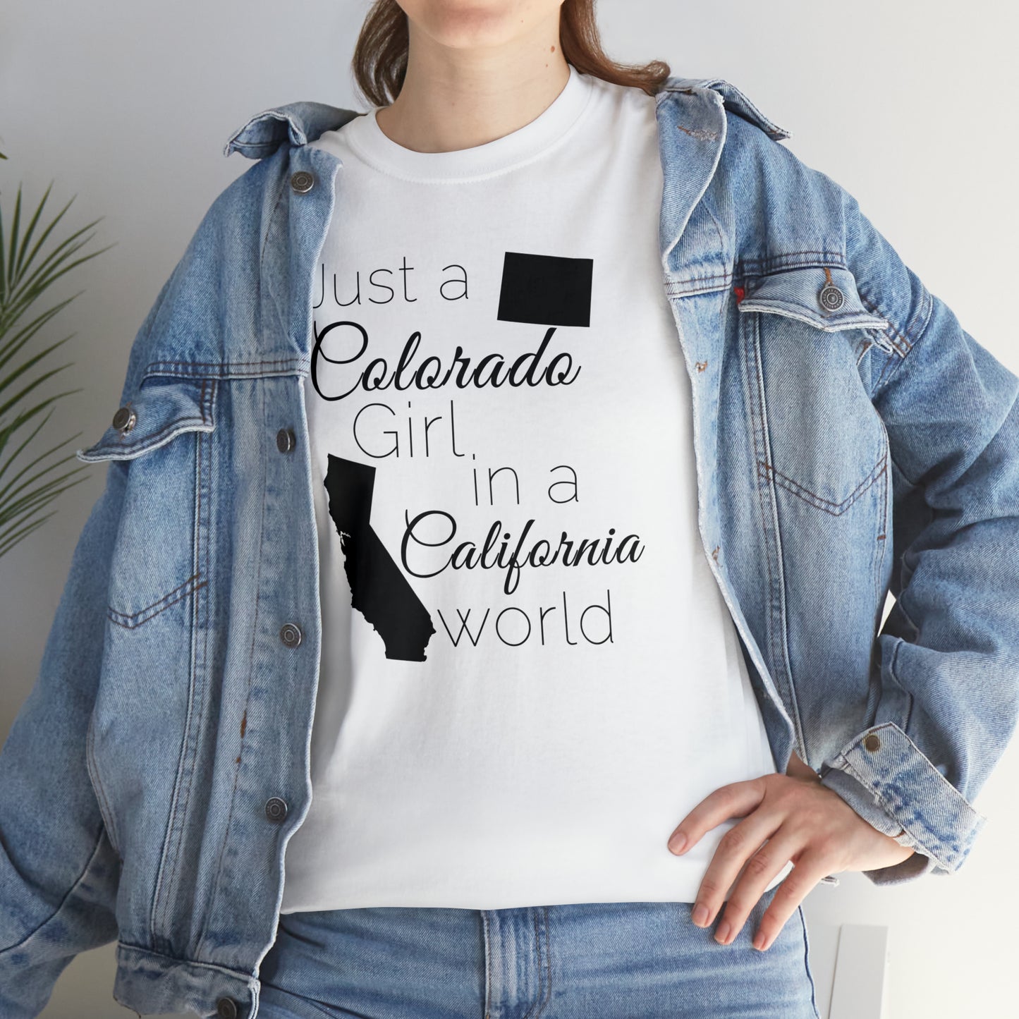 Just a Colorado Girl in a California World Unisex Heavy Cotton Tee