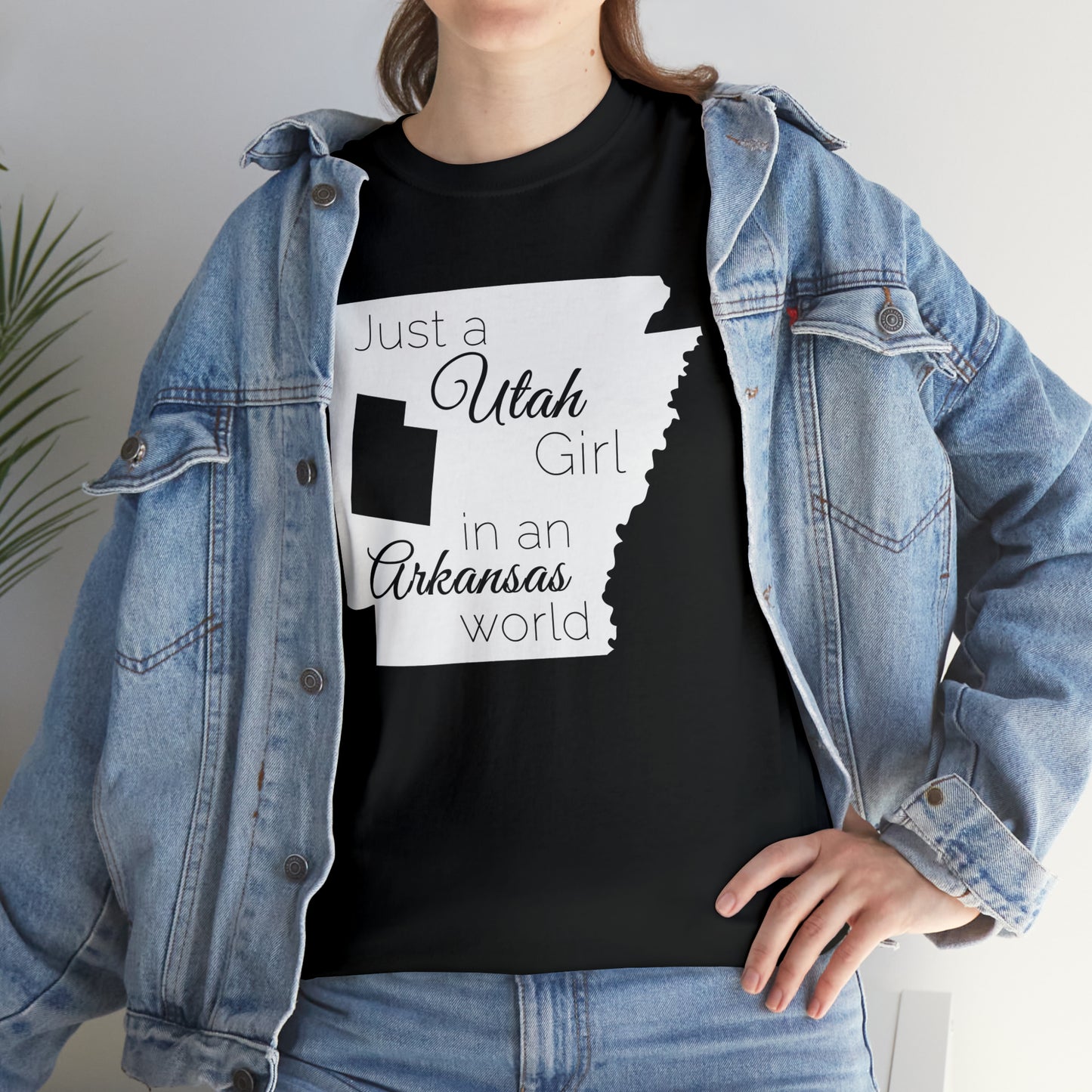 Just a Utah Girl in an Arkansas World Unisex Heavy Cotton Tee