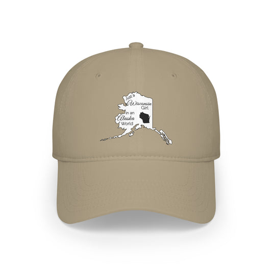 Just a Wisconsin Girl in an Alaska World Low Profile Baseball Cap
