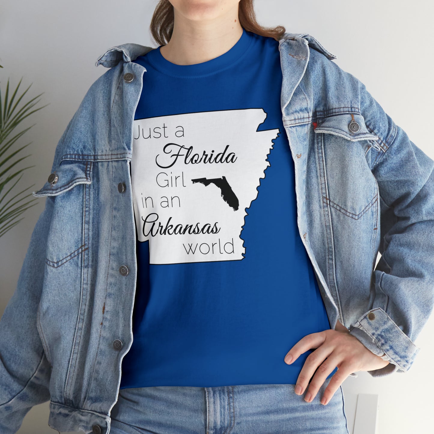 Just a Florida Girl in an Arkansas World Unisex Heavy Cotton Tee