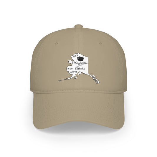 Just a Washington Girl in an Alaska World Low Profile Baseball Cap