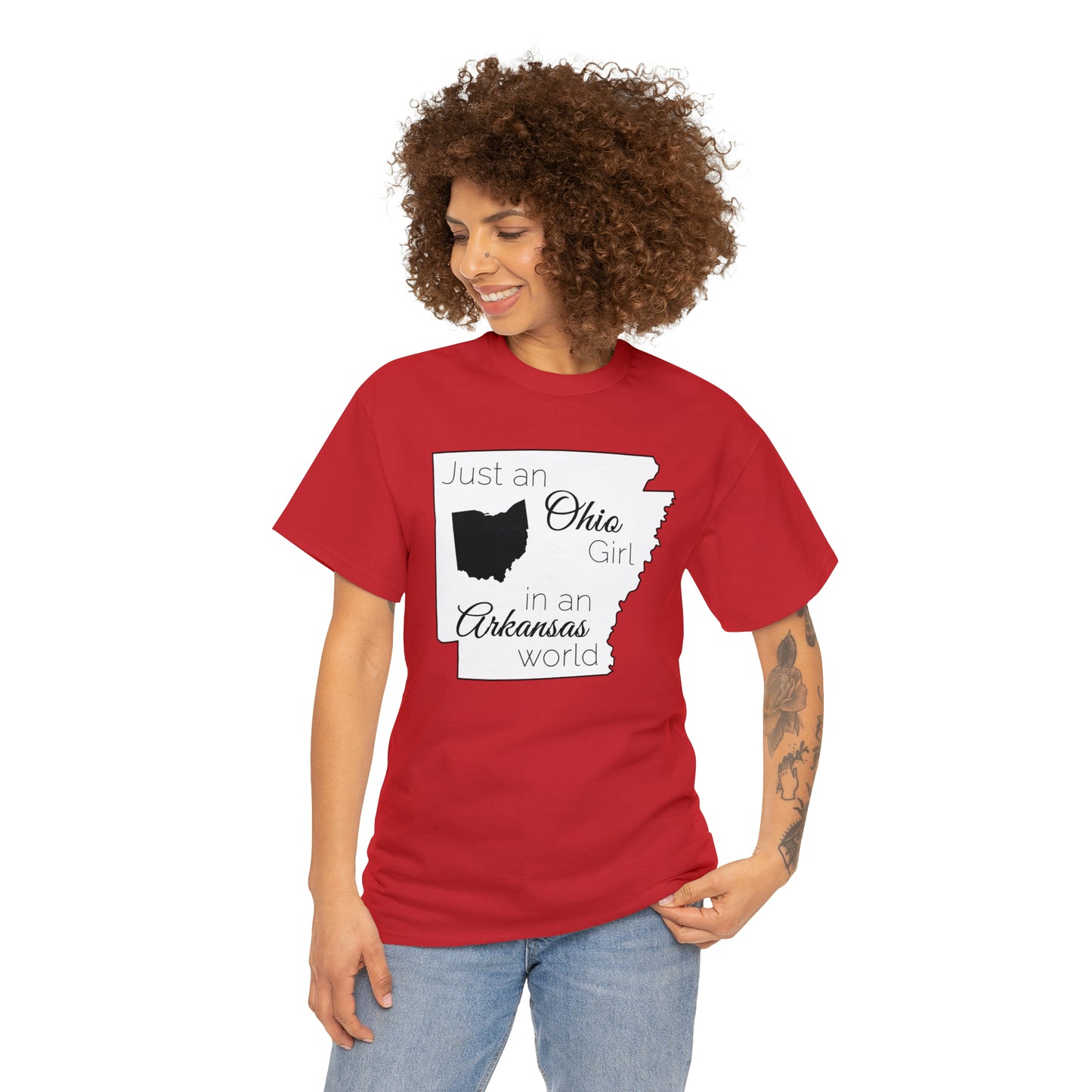 Just an Ohio Girl in an Arkansas World Unisex Heavy Cotton Tee