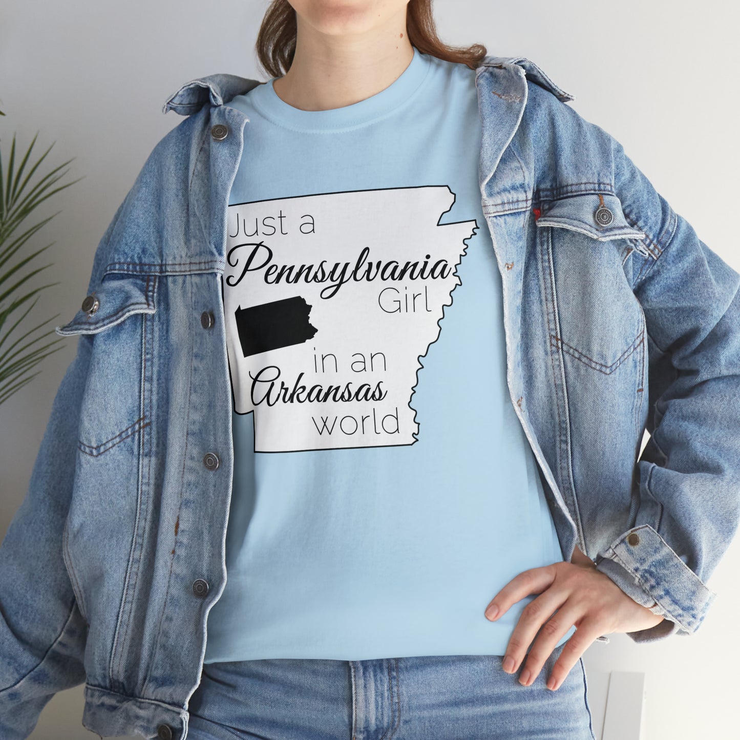 Just a Pennsylvania Girl in an Arkansas World Unisex Heavy Cotton Tee