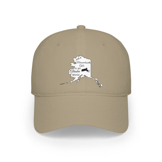 Just a Massachusetts Girl in an Alaska World Low Profile Baseball Cap