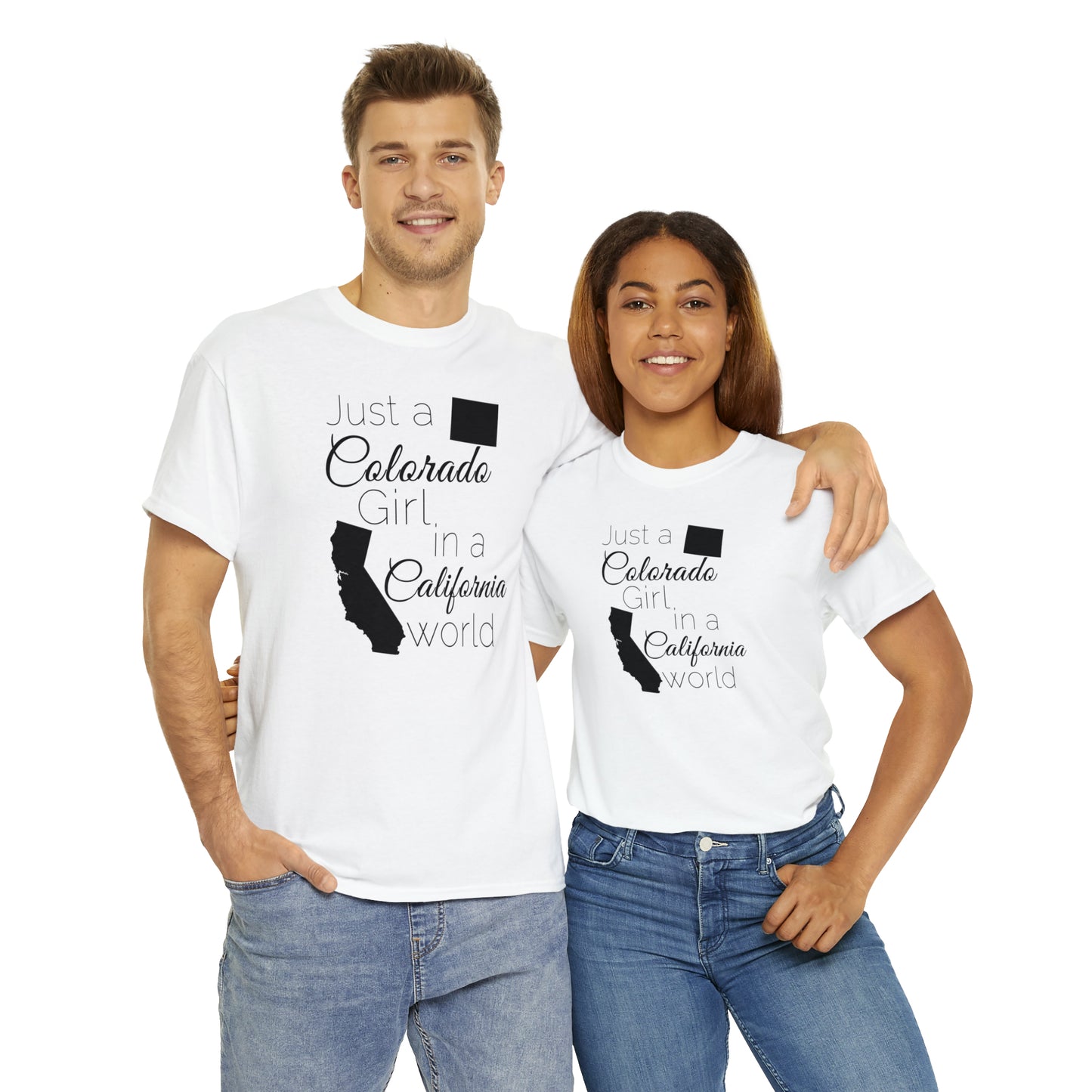 Just a Colorado Girl in a California World Unisex Heavy Cotton Tee