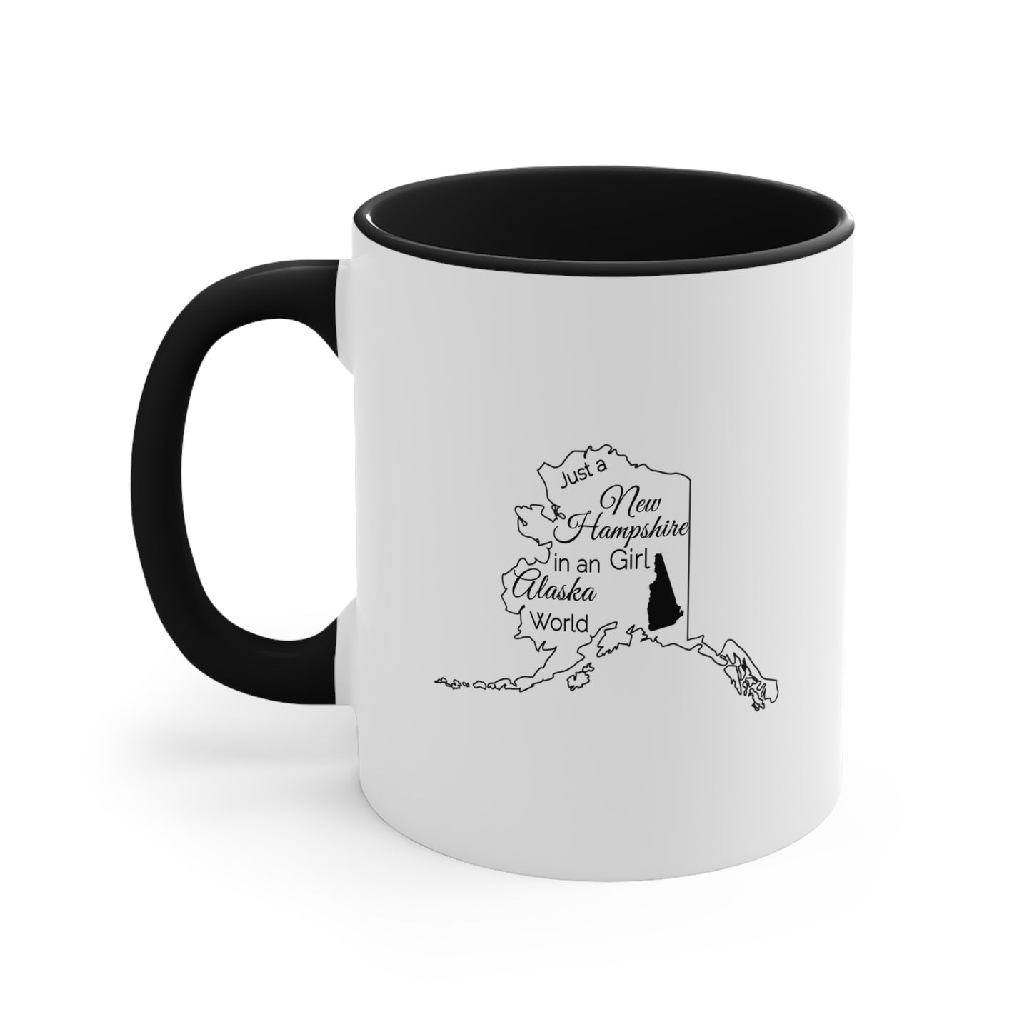 Just a New Hampshire Girl in an Alabama World Accent Coffee Mug, 11oz