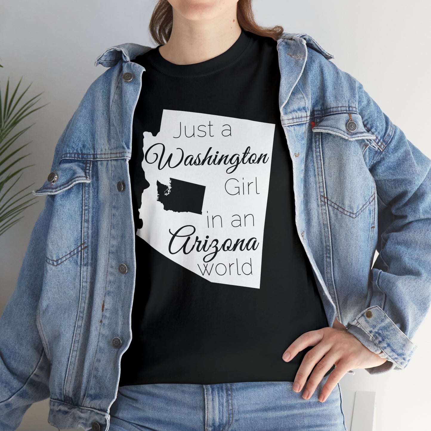 Just a Washington Girl in an Arizona World Unisex Heavy Cotton Tee