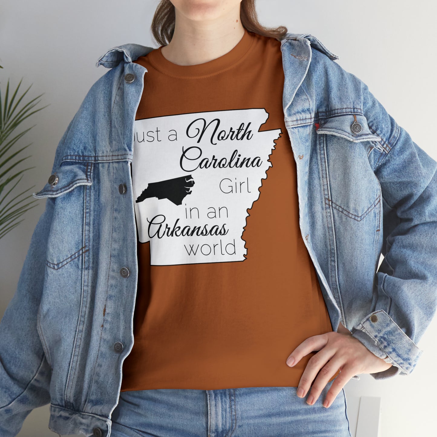 Just a North Carolina Girl in an Arkansas World Unisex Heavy Cotton Tee